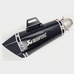 AUTOPOWERZ Universal Slip On Exhaust Silencer 36-51mm Muffler Pipe for All Motorcycle (Black Carbon)