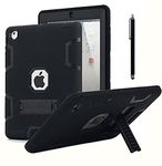 AICase iPad 2 Case,iPad 3 Case,iPad 4 Case, Kickstand Shockproof Heavy Duty Rubber High Impact Resistant Rugged Hybrid Three Layer Armor Protective Case with Stylus for iPad 2/3/4 (Black)