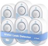 BLIZONTE Water Leak Detector 6 Pack, 5-Year Battery Life, Water Alarm with Low Battery Warning, 100dB Loud Sound and Self-Test Function, IP66 Waterproof for Home Basement Kitchen(Not Support Wi-Fi)