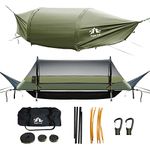 Night Cat Flat Lay Hammock Tent with Mosquito Net Waterproof Rainfly Storage Room for 1 Person Backpacking Hiking Camping Lightweight 440LBS