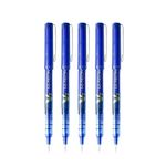 Pilot Hi-Tecpoint V7 0.7mm Fine Point Pure Liquid Ink Roller Ball Pen | Blue Ink, Pack Of 5