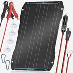 Voltset 30W Solar Panel Car Battery Charger, 12V ETFE Portable Waterproof Solar Power Trickle Battery Charger & Maintainer for Car, Boat, RV, and Motorcycles with Cigarette Lighter ＆ Alligator Clips