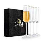 CRYSTAL LUXE Champagne Flutes, Gold
