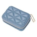 MYADDICTION Lipstick Case with Mirror Portable for Purse for Holiday Girls New Year Gift Blue