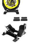 Mantt Universal Wheel Chock for Most Motorcycle Front Tire Size 17" to 28", Wheel Chock Stand with 2 Support Attachment for Dirt Bike Sport Bike Adjustable Steel Wheel Tyre Stand for Trailer Garage