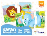 Frank Safari Adventures (Set of 4) 2 Pcs Puzzle -Early Learner Educational Jigsaw Puzzles Set for Kids 2 Years and Above - Educational Toys and Games - 32903