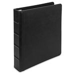 Samsill Vintage Hardback 3 Ring Leather Black Binder, Professional Binder Organizer, Planner Binder, 1.5 Inch 3 Ring Binder, Letter Size 8.5 x 11, No Zipper, Faux Black Leather