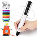 3D Pen Kids, 3D Printing Pen with 150ft PLA Filament Refills, 3D Printer Pen Drawing Craft Kit, stylo Impression 3D Crayon Pencil Doodler Toy, Cool Fun Art Stuff Gift for Boy Girl Teen (NP100, White)