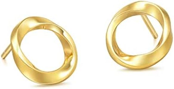 CHOW SANG SANG Essence 999 24K Gold Mobius Strips, Endless love Hoop Stud Earrings for Women 93863E