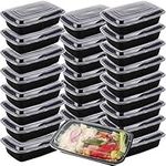 25 Pack 28 oz Plastic Meal Prep Containers with Lids, Leakproof Food Storage Container Microwave Safe BPA Free Stackable Lunch Box Take Out Containers 1 Compartment Bento Box