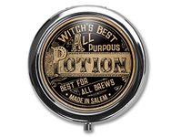 GYUTAE PARK Vintage Potion Label Pill Box Case Pillbox Holder Trinket Stash Box Arsenic Vintage Style Medicine Vitamin Pill Organizer Case