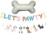 Lets Pawty Sign Banner Backdrop, Puppy First Birthday Decorations, Dog Birthday Party Supplies Dog Party Suppliers Pet Party Decorations (Pawty & Dog Banner & Balloon)