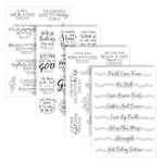 Whaline 4 Sheet Bible Verse Words Clear Stamps Christian God Jesus Silicone Transparent Stamps Border Stamp Cards for DIY Craft Card Making Scrapbooking Embossing Album Decor