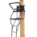 Rivers Edge, RE658 Jumbo Jack, 1-Man Ladder Stand, 17’1” Height, Wide Flip-Up TearTuff™ Mesh Seat, Jumbo Platform, Flip-Out Footrest, 2-Way Adjustable Shooting Rail