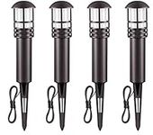 Gardenients Outdoor Landscape Lighting Low Voltage Garden Landscape Lights Pathway Lights Yard Lights Driveway Lights, Aluminum Construction Waterproof 12V 3W 3000K Warm-Yellow Light（4-Pack）