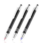 Glovion Lighted Tip Pen with Stylus 3-in-1 - LED Penlight Light Up Pen Light Ballpoint Pen with Light for Writing in The Dark - Pack of 3 - Red/Blue/White Light - GL006