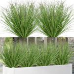 Betylifoy Outdoor Artificial Plants 20PCS Faux Plants Shrubs Fake Plant Artificial Wheat Grass Plant Artificial Greenery Stems for Indoor Outdoor Window Box Garden Decor, 20IN (20, Dark green)