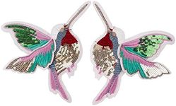 Yalulu 1 Pair Sequin Bird Patch Hum