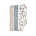 Crane Baby Soft Muslin Burp Cloth, Lightweight and Absorbent Burp Cloth for Boys and Girls (Size: 50 x 18 cm, 0-12 Months, Ezra Collection)