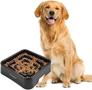 Tolopu Extra-Large Durable ABS Large Slow Feeder Dog Bowls(10 Cups Capacity) Stop Bloat Bowl Anti-Choking &Anti-Gulping & Fun Feeding Bowl (Large, Black)