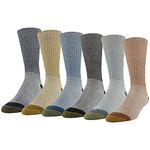 GOLDTOE Men's 656s Cotton Crew Athletic Socks, Multipairs, Rust Assorted (6-Pairs), Large (Pack of 6)