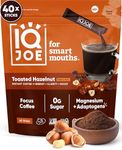 IQJOE Mushroom Coffee Packets (40 Servings) Lion’s Mane, Magtein Magnesium, Antioxidants, Adaptogens - Toasted Hazelnut - Instant Coffee for Focus, Clarity, Mood, Energy Boost - Sugar Free, Vegan