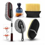 7-in-1 Car Cleaning Kit – Extendable Microfiber Car Wash Mop, Dashboard & AC Vent Detailing Brush, Dusting Duster, Wash Pad & Hooks | Interior & Exterior Car Care Combo (Pack of 7) (Multi)