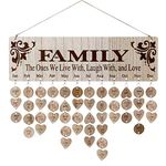 Family Birthday Board Wall Hanging-Family Birthday Calendar With Tags,Gifts For Mother Grandma Mother Parents,Wooden Family Calendar Birthday Reminder Calendar As Birthday Gifts And Home Décor