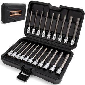 Mulwark 20PC 3/8" Drive Extra Long Allen Hex Bit Socket Set - Long Allen Socket Set contain Metric Allen Sockets 3mm - 12mm | SAE Hex Sockets 1/8'' - 7/16'' with Storage Case