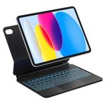 Inateck Magnetic Keyboard Case for iPad 10th Generation 10.9 inch/11th Generation 2025 A16 11 inch, Floating Stand, 7-Colour Backlight, with Trackpad, KB09119-10
