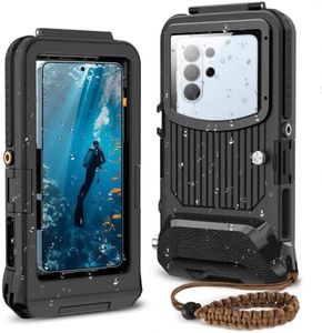 UECHCASES Universal Diving Phone Case for 5.4"-6.9", 15m/50ft Professional Underwater Housing with Vacuum Valve, Physical Shutter, 1/4" Tripod Mount (Black, for Android Right-Side Button)