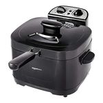 Amazon Basics 2.1-Qt (2.0L) Electric Deep Fryer with 8-Cup Oil Capacity, Timer, Adjustable Temperature, Easy Draining Basket, Viewing Window, 1500W, Black