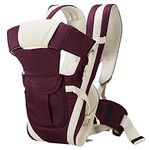 BabyGo Kids 4-in-1 Adjustable Baby Carrier Cum Kangaroo Bag/Honeycomb Texture Baby Carry Sling/Back/Front Carrier for Baby with Safety Belt and Buckle Straps (Purple)