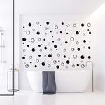 Lnrkai Bubble Wall Decals Bathroom Decor Wall Art Sticker, 100Pcs Vinyl Bubble Wall Stickers Quotes Bathroom Background Wall Decal for Bedroom Living Room Laundry Room Wall Decor