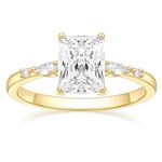 TIGRADE 3CT Engagement Ring for Women Radiant Cut Cubic Zirconia Wedding Band CZ Promise Anniversary Ring Size 4-11, Stone, Cubic Zirconia