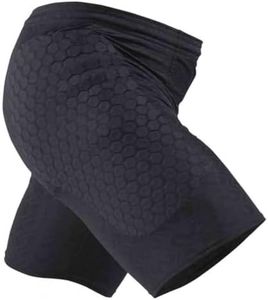 Mcdavid Hex Sliding Padded Compression Short | Designed for Playing Basketball, Rugby and Handball | Adult and Junior Black