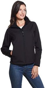 Weatherproof Womens Lightweight Water and Wind Resistant Soft Shell Jacket, Black, X-Large