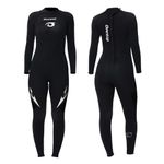 Owntop Women's Full Length 3/2mm Wetsuit, Ultra-Stretch Long Sleeve Winter Wetsuit, Back Zip Adult Neoprene Surfing Diving Wet Suit, Women Black 3XL