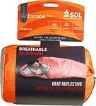 S.O.L. Survive Outdoors Longer Escape Bivvy Orange, 70 Percent Heat Reflective, Breathable Personal Shelter, Lightweight Emergency Survival Sleeping Bag Sack, Drawstring Bag, Water-Resistant, 8.1oz (Escapebivvy)