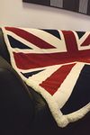 Union Jack Fleece Blanket Throw - Red Whit Blue. British Flag