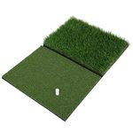 LOVE & PI Dual-Turf Golf Hitting Mat 16”x25” Practice Grass Mat for Backyard Indoor Outdoor Training