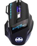 MFTEK USB Gaming Blood bat Mouse 7 LED Colors 7 Button Wired Optical Gaming Mouse DPI (Black) 1000-5500