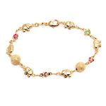 Barzel 18K Gold Plated Elephant Bracelets Elephant Gifts For Women Elephant Jewelry, 7.5 Inch, Brass, Cubic Zirconia