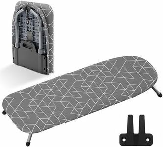 XABITAT Table Top Ironing Board with Wall Mount | D-Crease | Portable Space Saving Mini Laundry Room Iron Board | Foldable Small Ironing Board | Grey