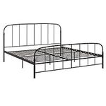 DHP Lafayette Metal Platform Bed with Rustic Style Curved Headboard and Footboard, Adustable Base Height for Underbed Storage, No Box Spring Needed, King, Bronze