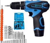 FERVIK 12v Cordless Drill Set(Set of 28 in Blow Mould Case,Cordless Drill Driver 12V 2.0Ah Battery, GAL 1210 CV Professional Charger,1 Year Warranty