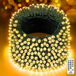 XURISEN Outdoor Fairy Lights, 50M 500 LED Christmas Tree Lights Plug in 8 Modes Remote Control Mains Powered Waterproof String Lights for Garden,Patio,Wedding,Indoor Party Decorations (Warm White)