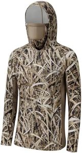 BASSDASH UPF 50+ Men’s Hunting Shirts with Mask Long Sleeve Camo Fishing Hoodie