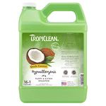 TropiClean Dog Shampoo Grooming Supplies - Hypoallergenic Puppy & Kitten Shampoo Gentle Cleansing for Sensitive Skin - Derived from Natural Ingredients - Used by Groomers - Gentle Coconut, 3.8L