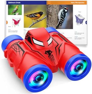 JovialToyz Kids Binoculars: Spider Binoculars for Ages 3-8 with Bird Watching Manual & Compass, Perfect for Outdoor Activities